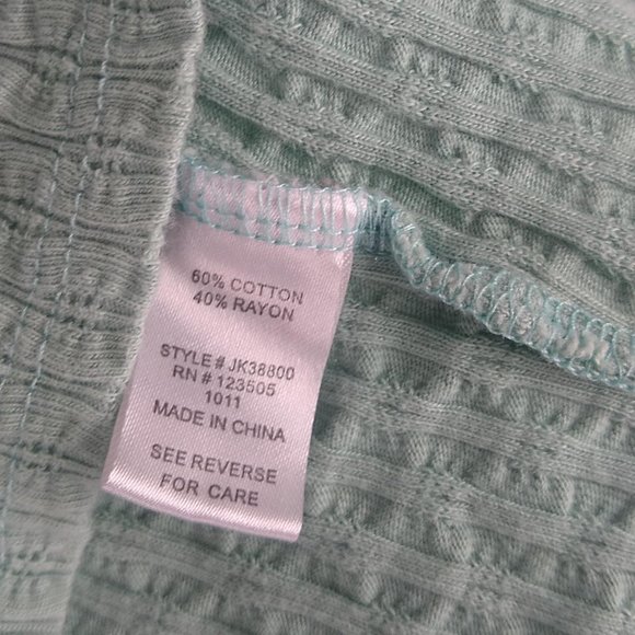 Heart & Hips Blue Pointelle Crop Top Tank sz L - Picture 5 of 5